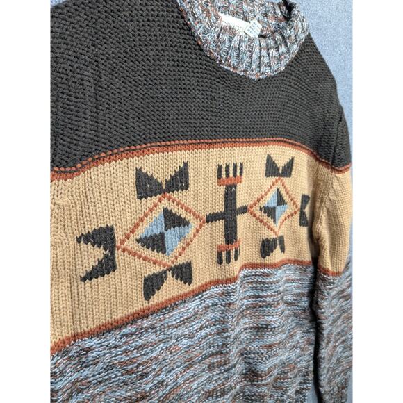 Vtg Gimbels Sweater Mens Medium Southwestern Aztec Graphic Print 70s 80s Knit - Picture 2 of 10